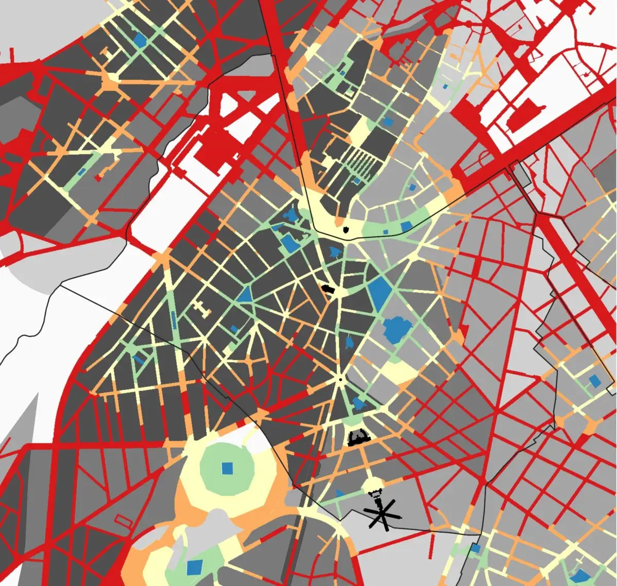 Carte sur l'accessibilite des espaces de Jeu a Saint Gilles