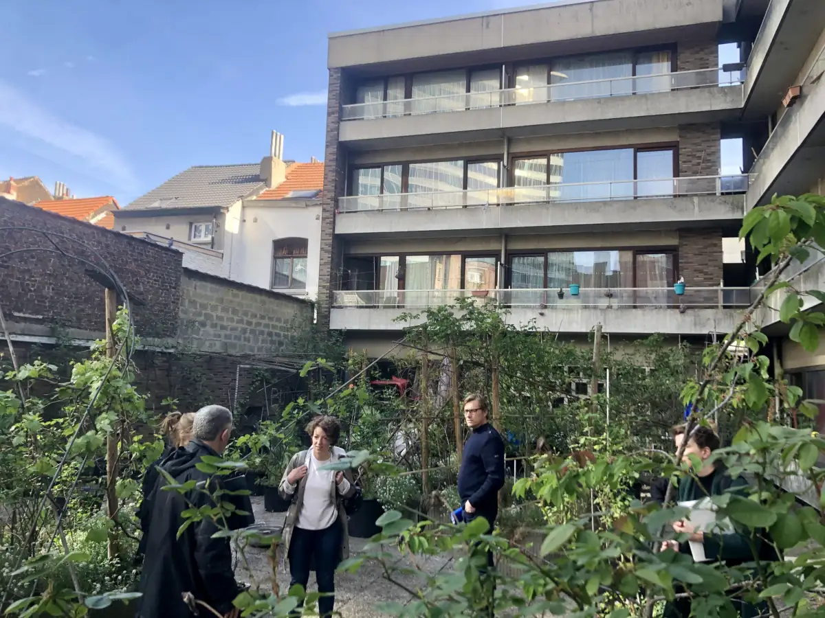 Photo prise lors d'une visite de site sur les espaces ouverts de la SLRB